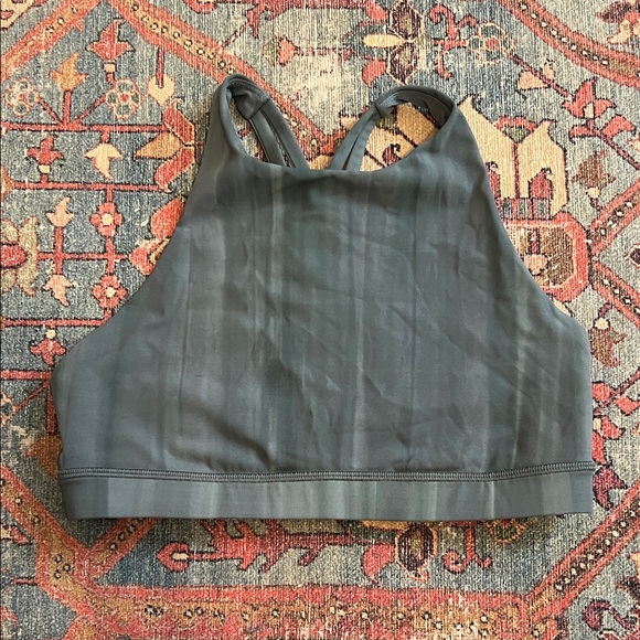 Lululemon Green Strappy High Neck Energy Bra - Picture 1 of 3